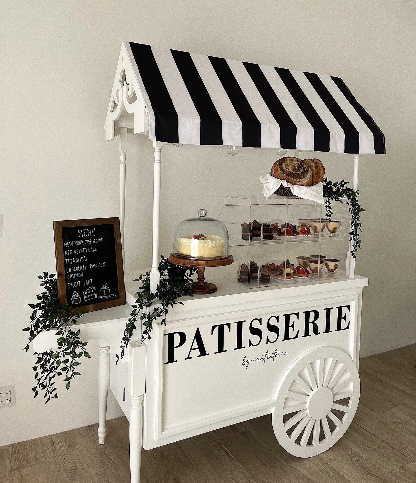 Cartcuterie's French Patisserie cart side angle